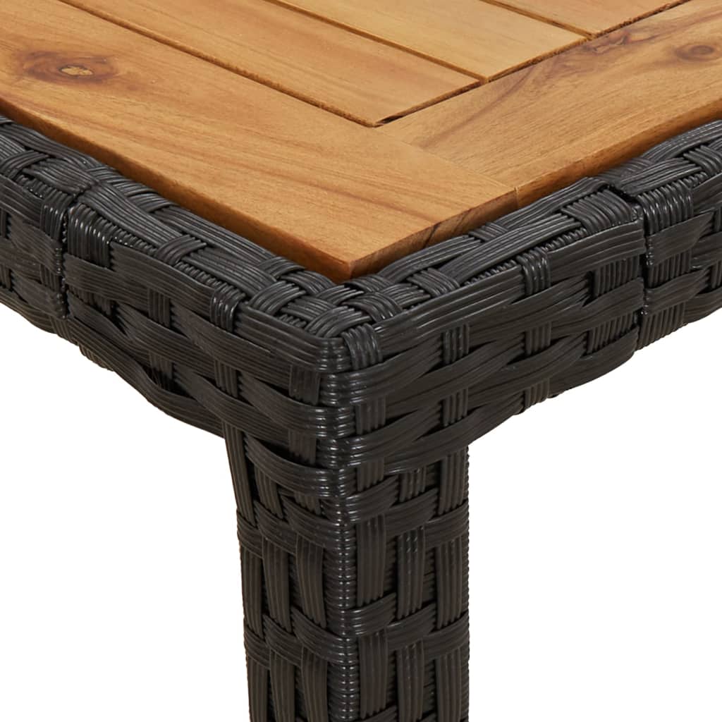 vidaXL 7-delige Tuinset met kussens poly rattan zwart
