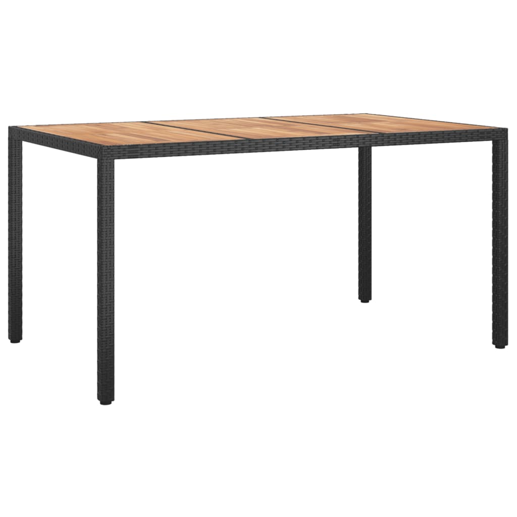 vidaXL 5-delige Tuinset met kussens poly rattan zwart