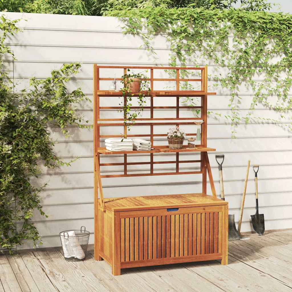 vidaXL Storage Box with Trellis 99x50x160 cm Solid Acacia Wood Grey