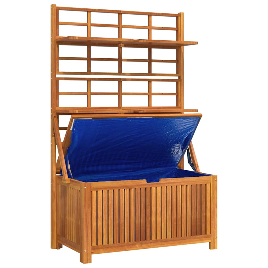vidaXL Opbergbox met latwerk 99x50x160 cm massief acaciahout grijs
