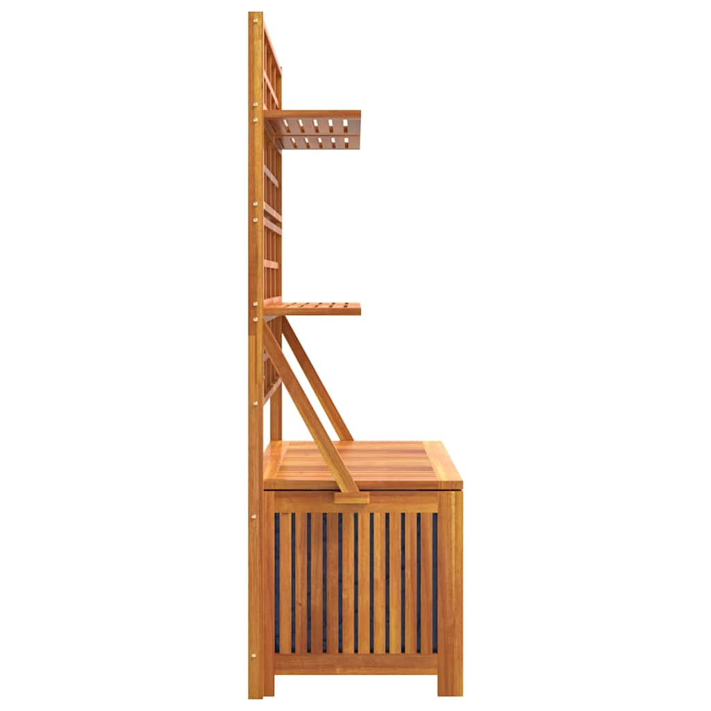 vidaXL Opbergbox met latwerk 99x50x160 cm massief acaciahout grijs