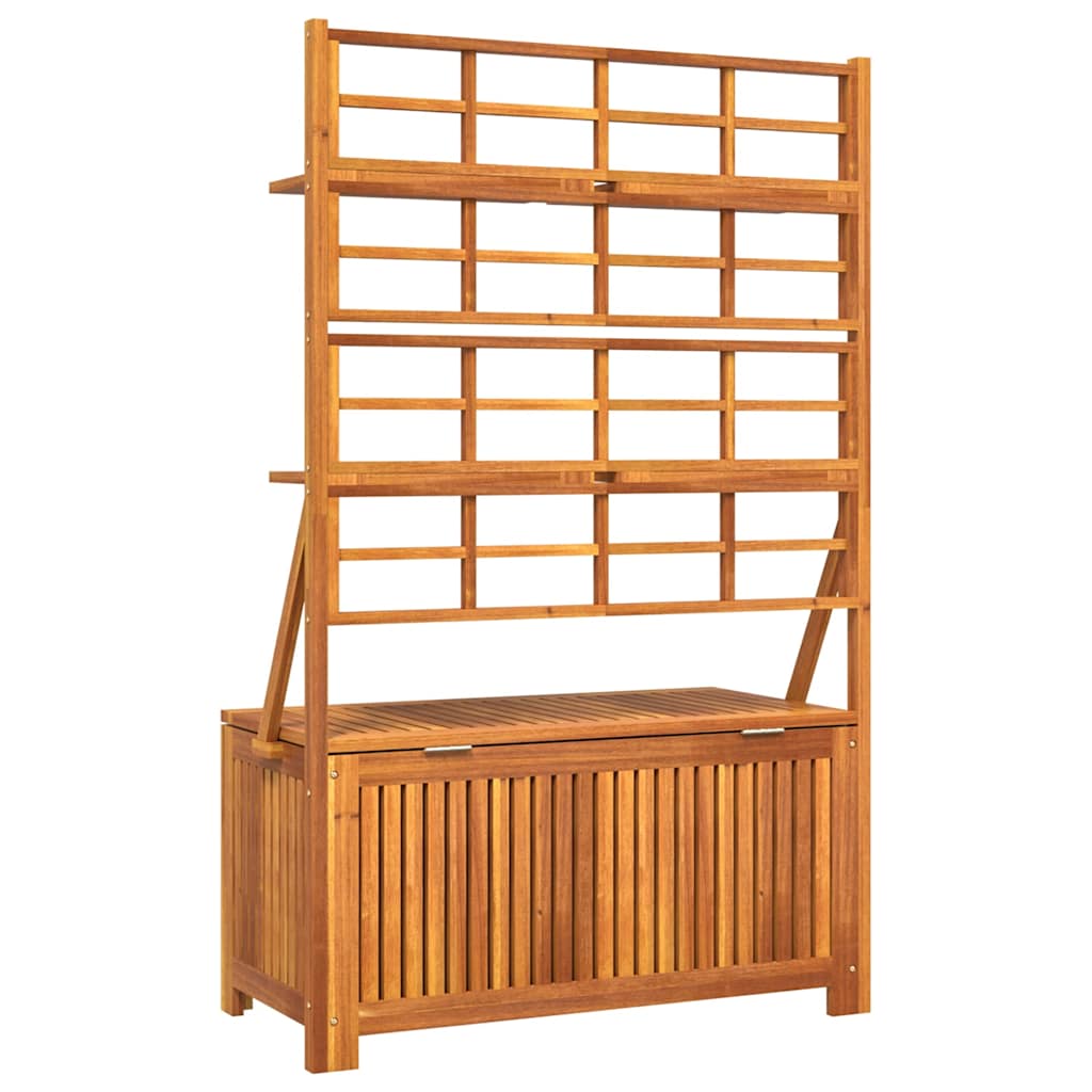 vidaXL Opbergbox met latwerk 99x50x160 cm massief acaciahout grijs