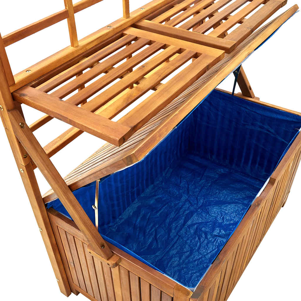 vidaXL Opbergbox met latwerk 99x50x160 cm massief acaciahout grijs