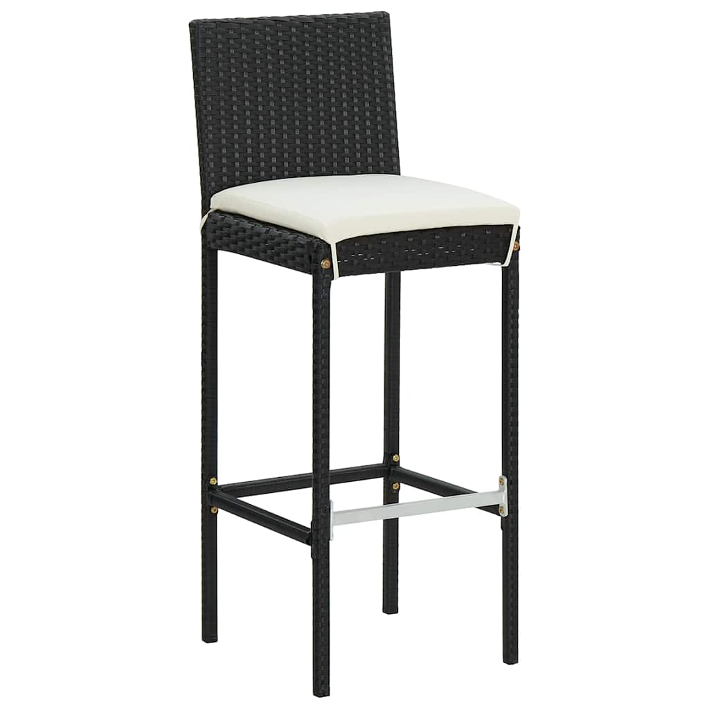 vidaXL 9-delige Tuinbarset met kussens poly rattan grijs
