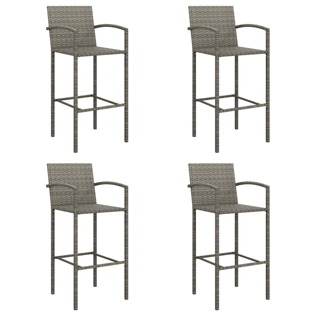 vidaXL 5-delige Tuinbarset poly rattan grijs