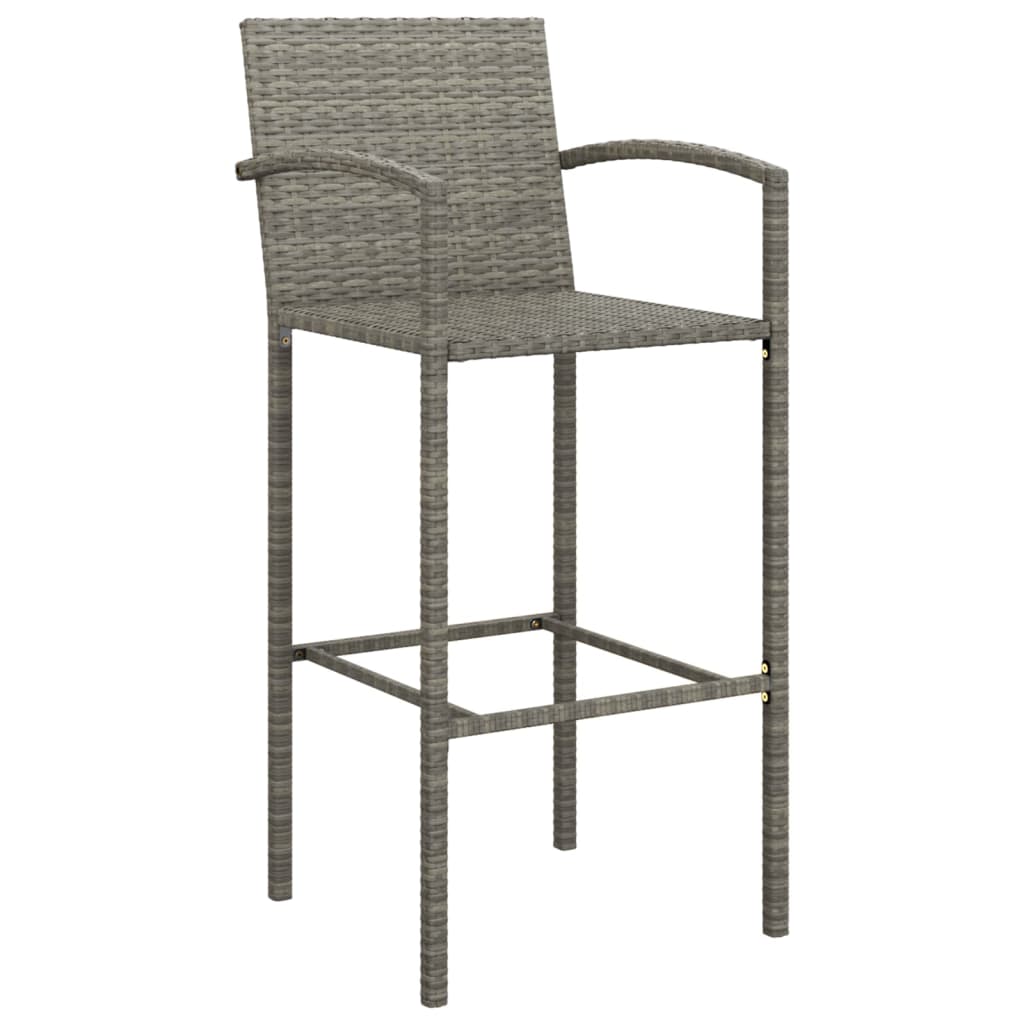 vidaXL 5-delige Tuinbarset poly rattan grijs