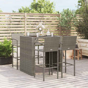 vidaXL 5-delige Tuinbarset poly rattan grijs