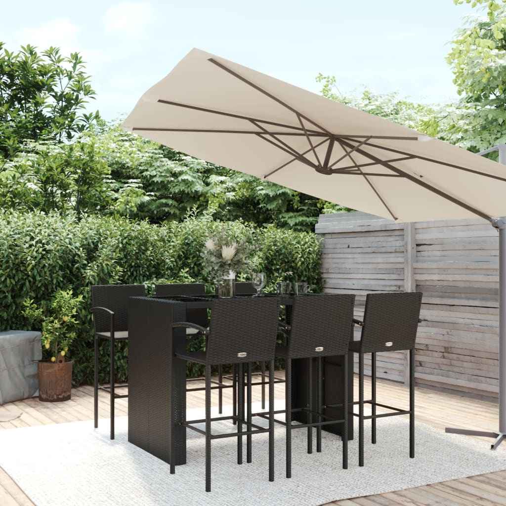 vidaXL 5-delige Tuinbarset poly rattan grijs