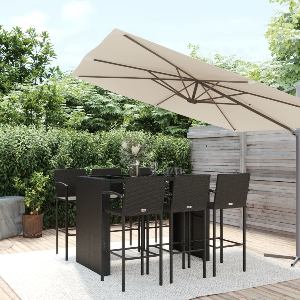 vidaXL 5-delige Tuinbarset poly rattan grijs