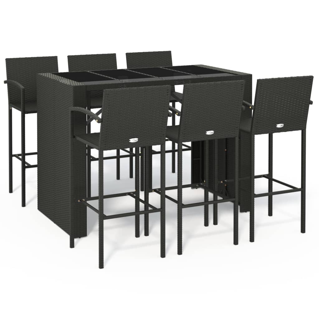 vidaXL 5-delige Tuinbarset poly rattan grijs