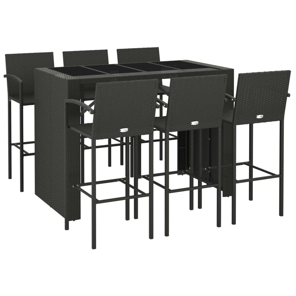 vidaXL 5-delige Tuinbarset poly rattan grijs