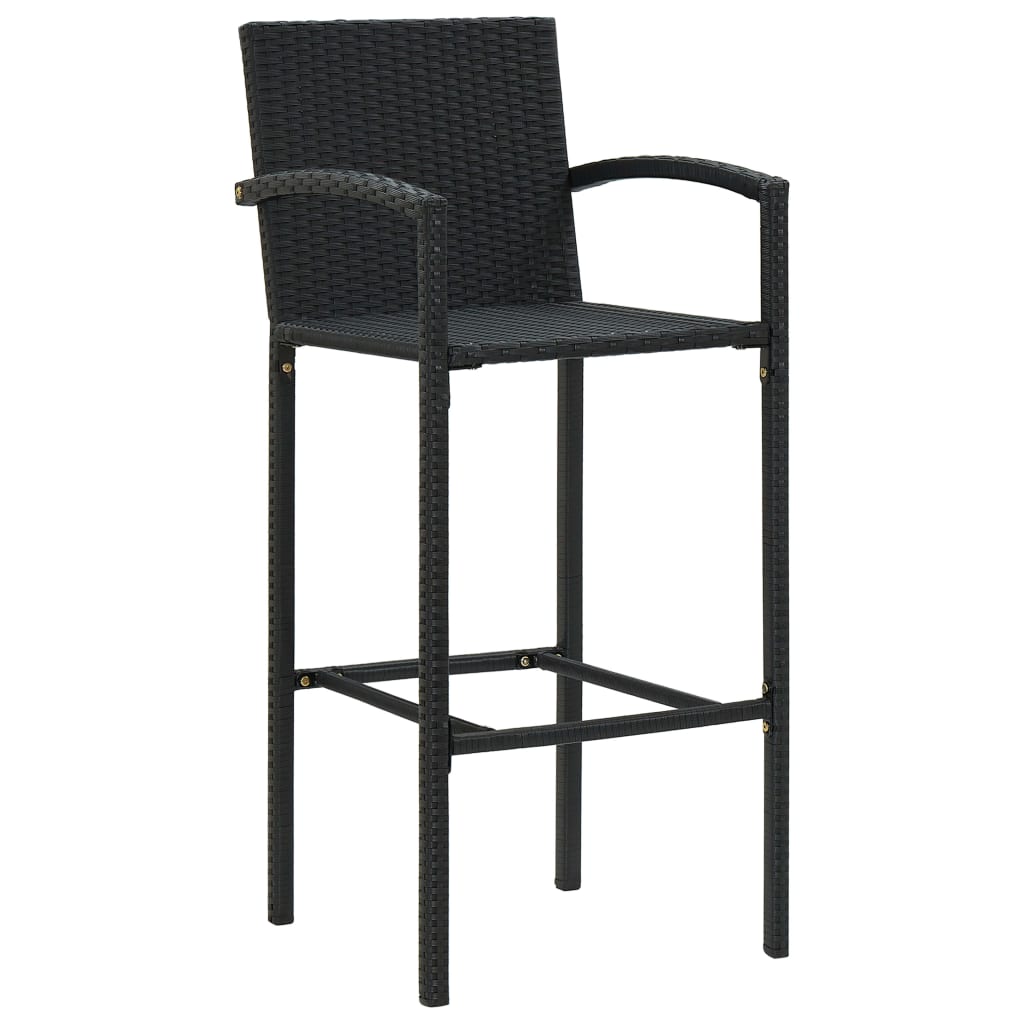 vidaXL 5-delige Tuinbarset poly rattan grijs