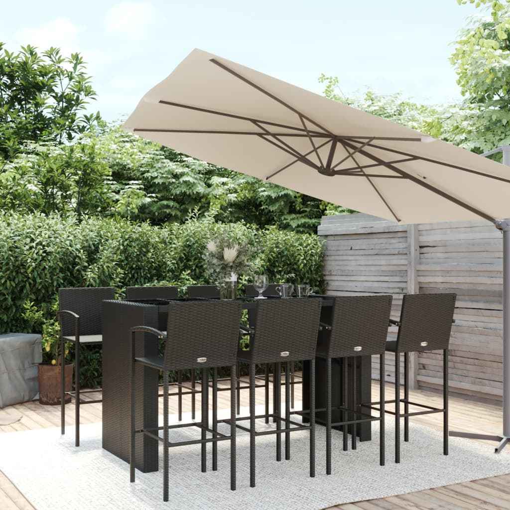 vidaXL 5-delige Tuinbarset poly rattan grijs