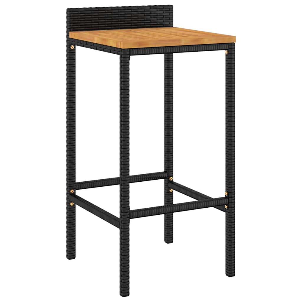 vidaXL 7-delige Tuinbarset poly rattan en massief acaciahout grijs