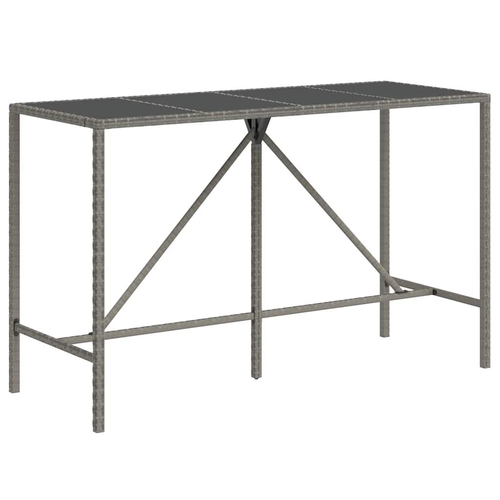 vidaXL 5-delige Tuinbarset poly rattan en massief acaciahout grijs