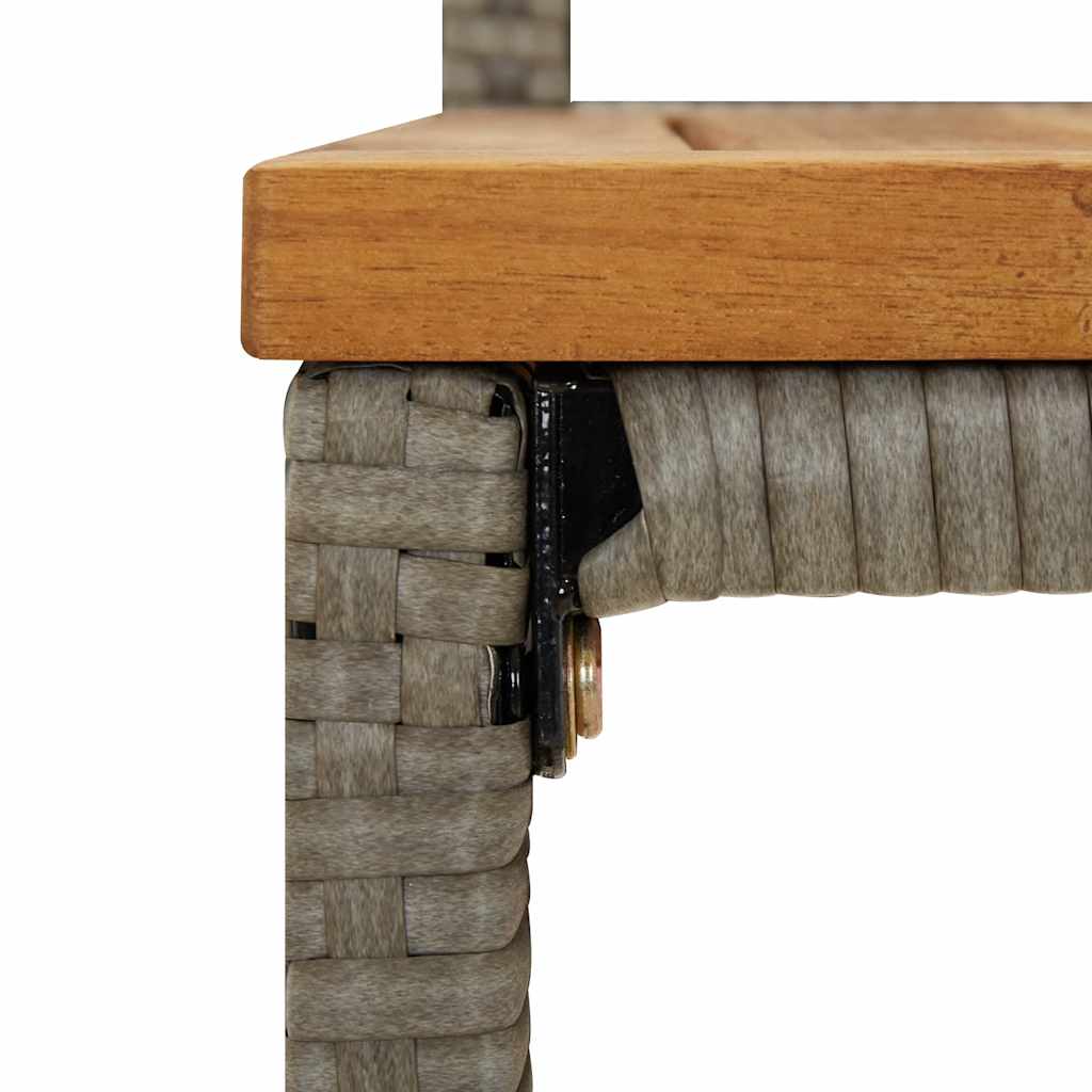 vidaXL 5-delige Tuinbarset poly rattan en massief acaciahout grijs