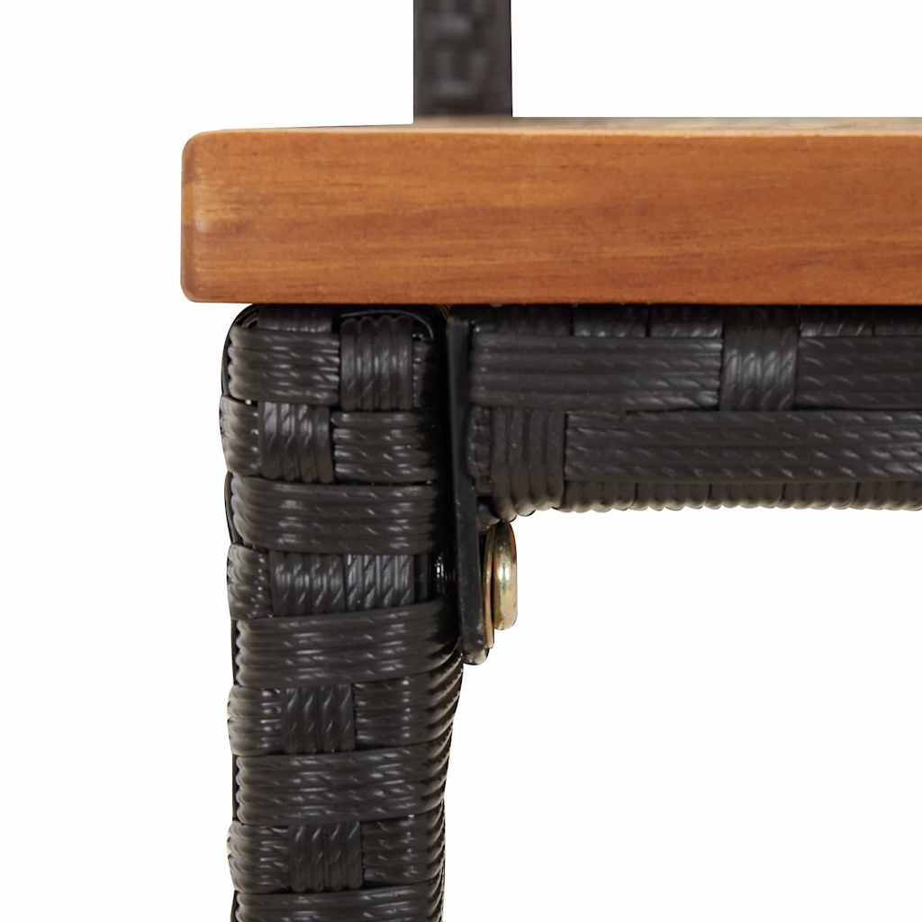 vidaXL 5-delige Tuinbarset poly rattan en massief acaciahout zwart