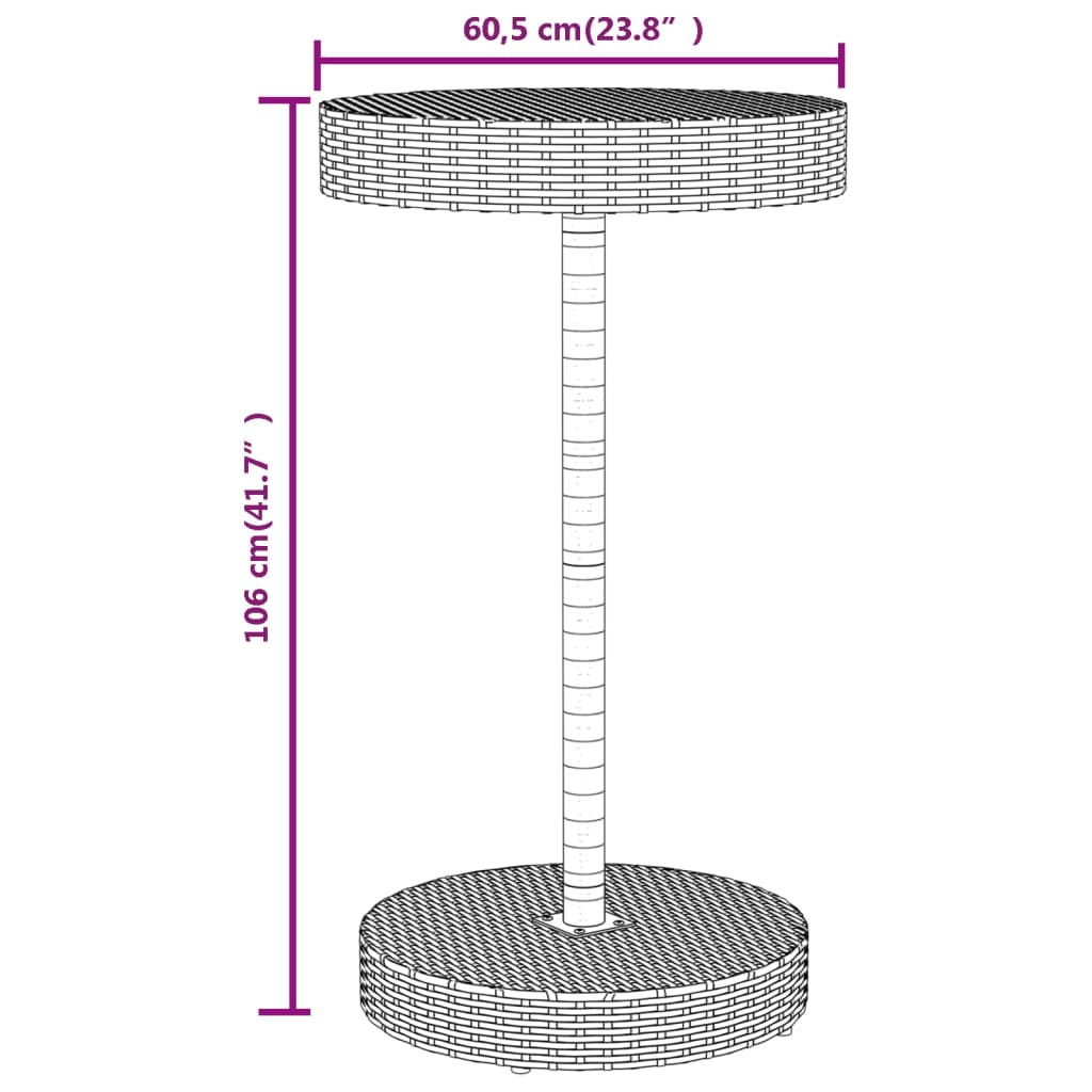 vidaXL 5-delige Tuinbarset poly rattan en massief acaciahout grijs
