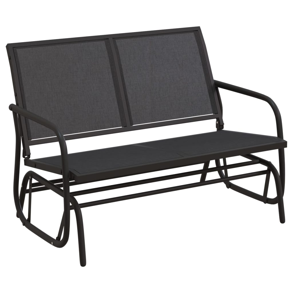 vidaXL 3-delige Loungeset schommel aluminium textileen zwart