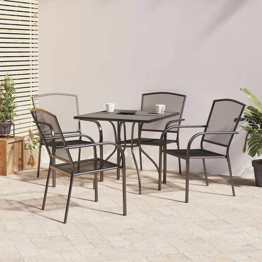 vidaXL 9-delige Tuinset staal antracietkleurig
