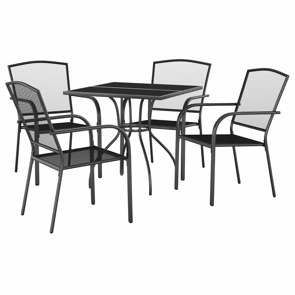 vidaXL 9-delige Tuinset staal antracietkleurig