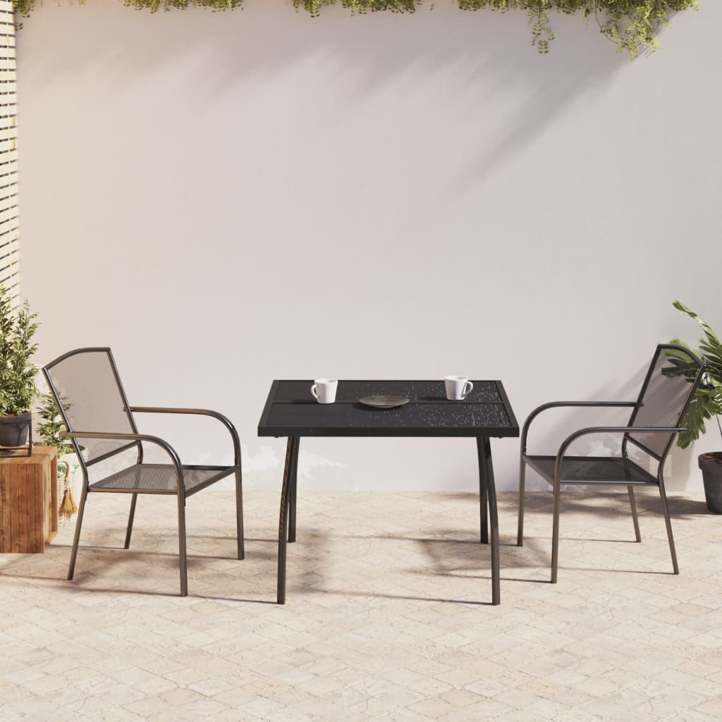 vidaXL 9-delige Tuinset staal antracietkleurig