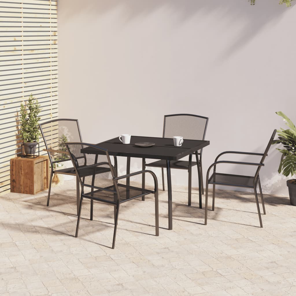 vidaXL 9-delige Tuinset staal antracietkleurig