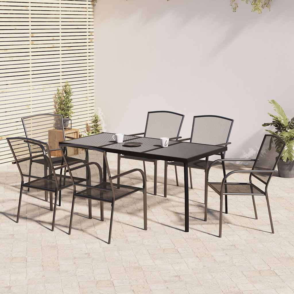 vidaXL 9-delige Tuinset staal antracietkleurig