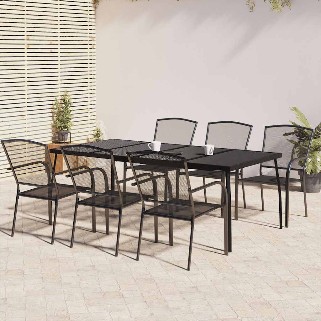 vidaXL 9-delige Tuinset staal antracietkleurig