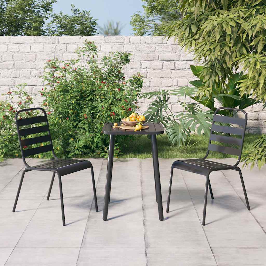 vidaXL 5-delige Tuinset staal antracietkleurig