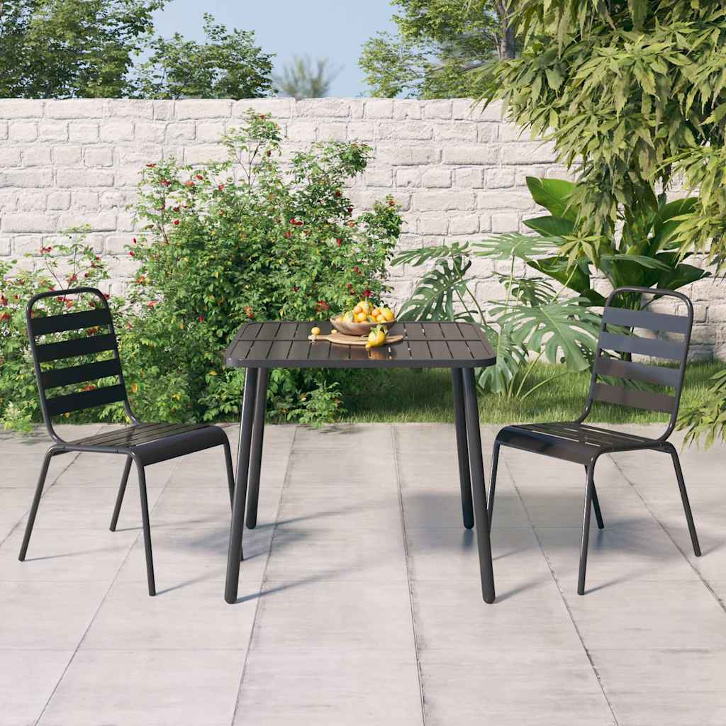 vidaXL 5-delige Tuinset staal antracietkleurig