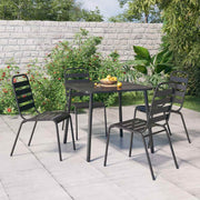 vidaXL 5-delige Tuinset staal antracietkleurig