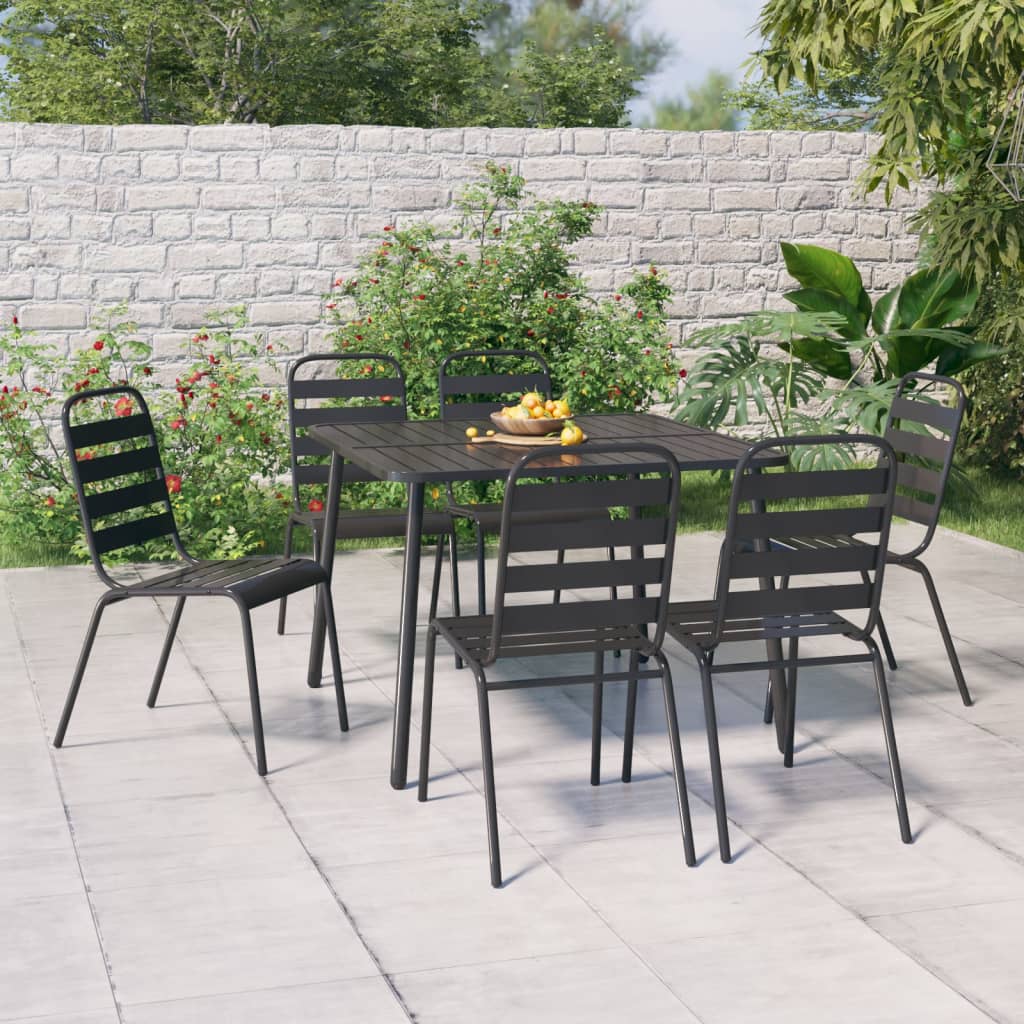 vidaXL 5-delige Tuinset staal antracietkleurig