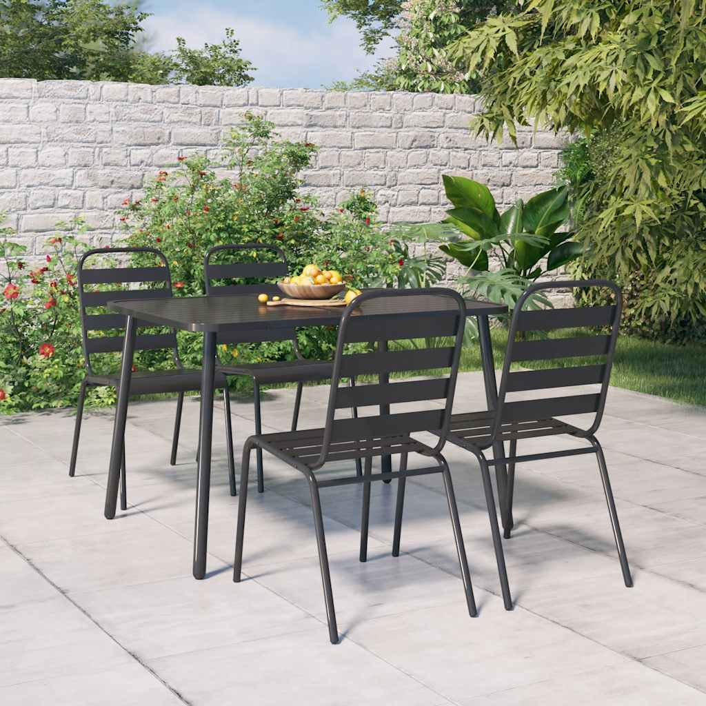 vidaXL 5-delige Tuinset staal antracietkleurig
