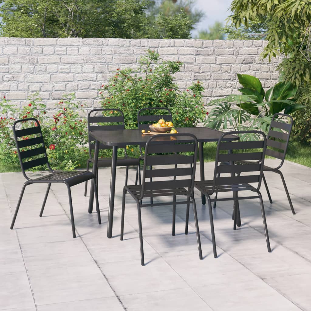 vidaXL 5-delige Tuinset staal antracietkleurig