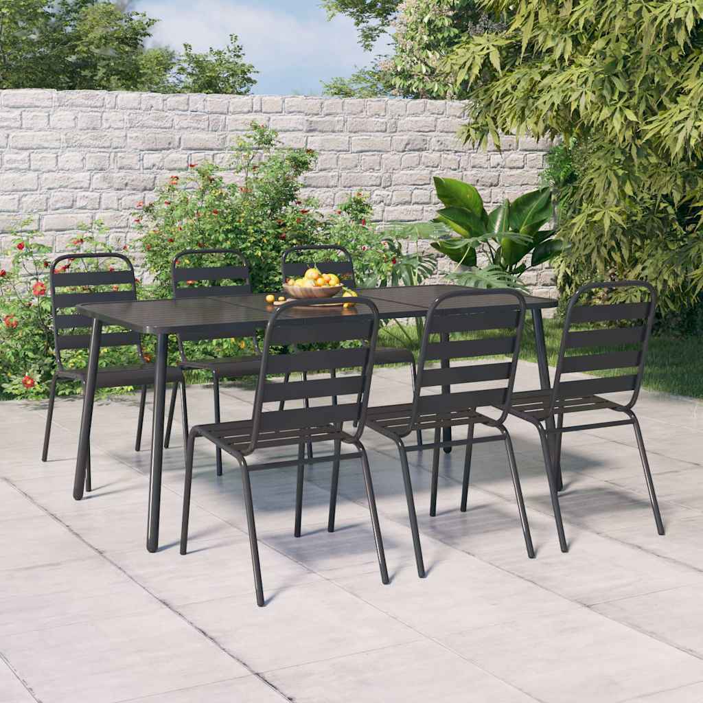 vidaXL 5-delige Tuinset staal antracietkleurig