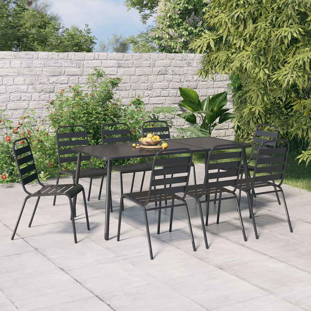 vidaXL 5-delige Tuinset staal antracietkleurig