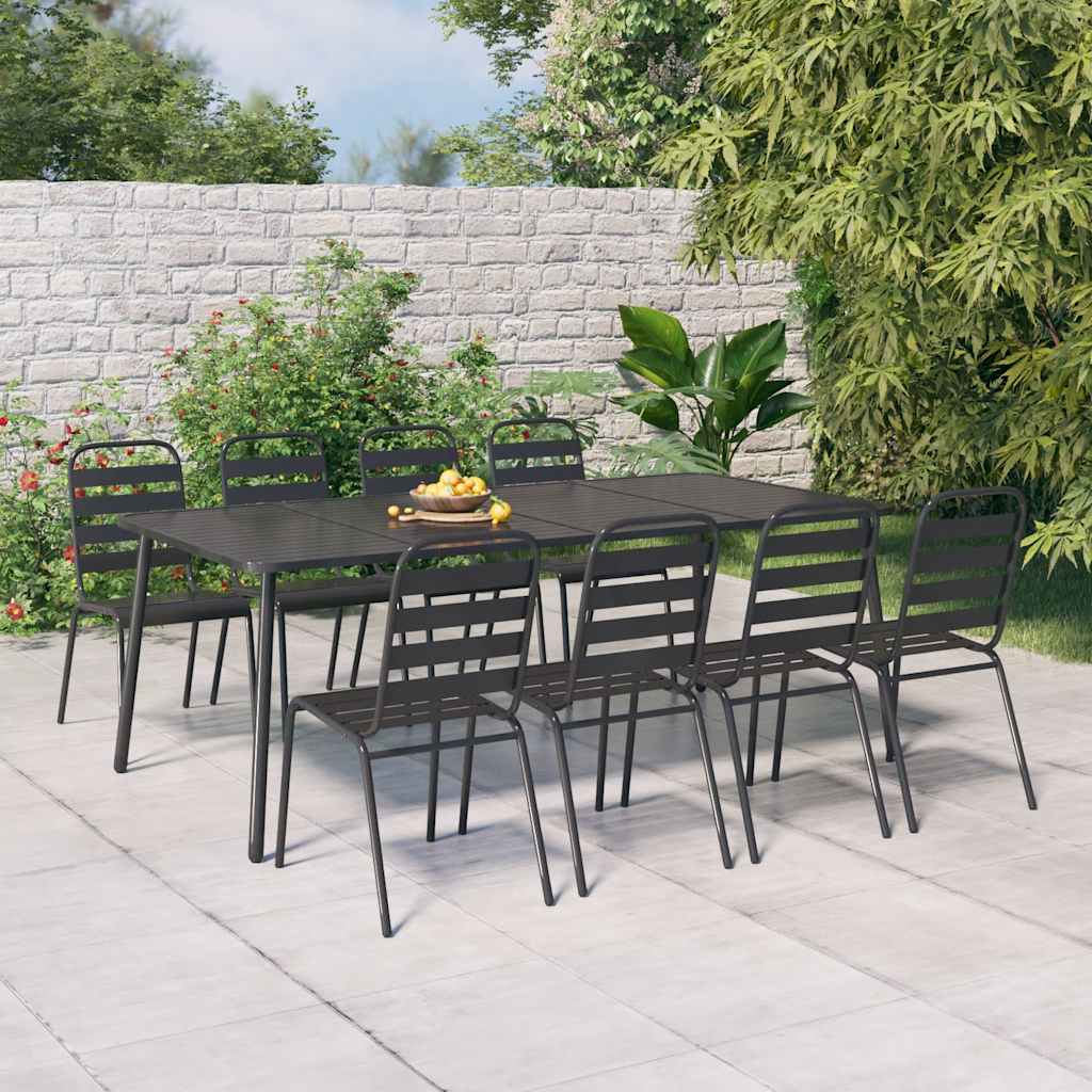 vidaXL 5-delige Tuinset staal antracietkleurig