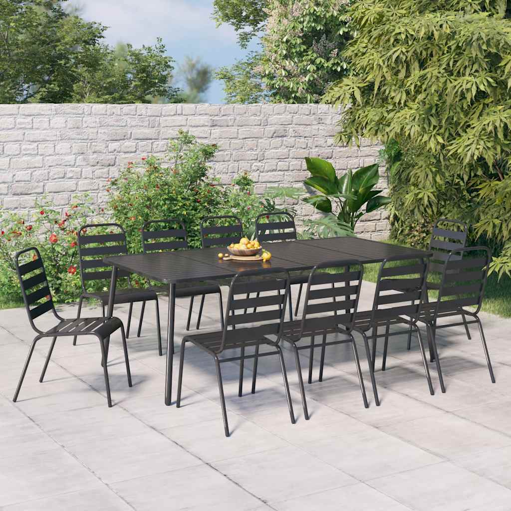 vidaXL 5-delige Tuinset staal antracietkleurig