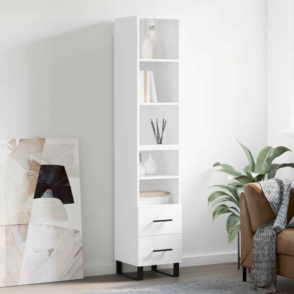 vidaXL Hoge kast 34,5x32,5x180 cm bewerkt hout zwart