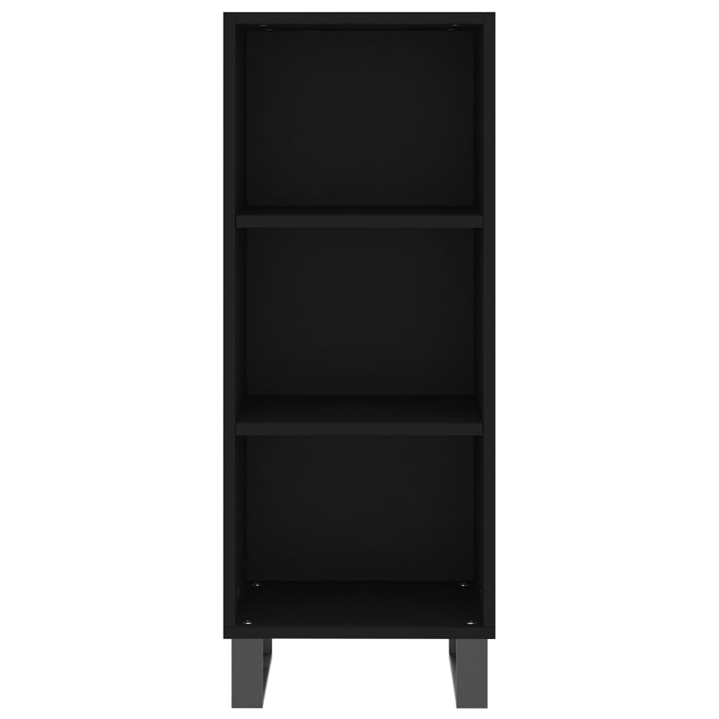 vidaXL Hoge kast 34,5x32,5x180 cm bewerkt hout zwart