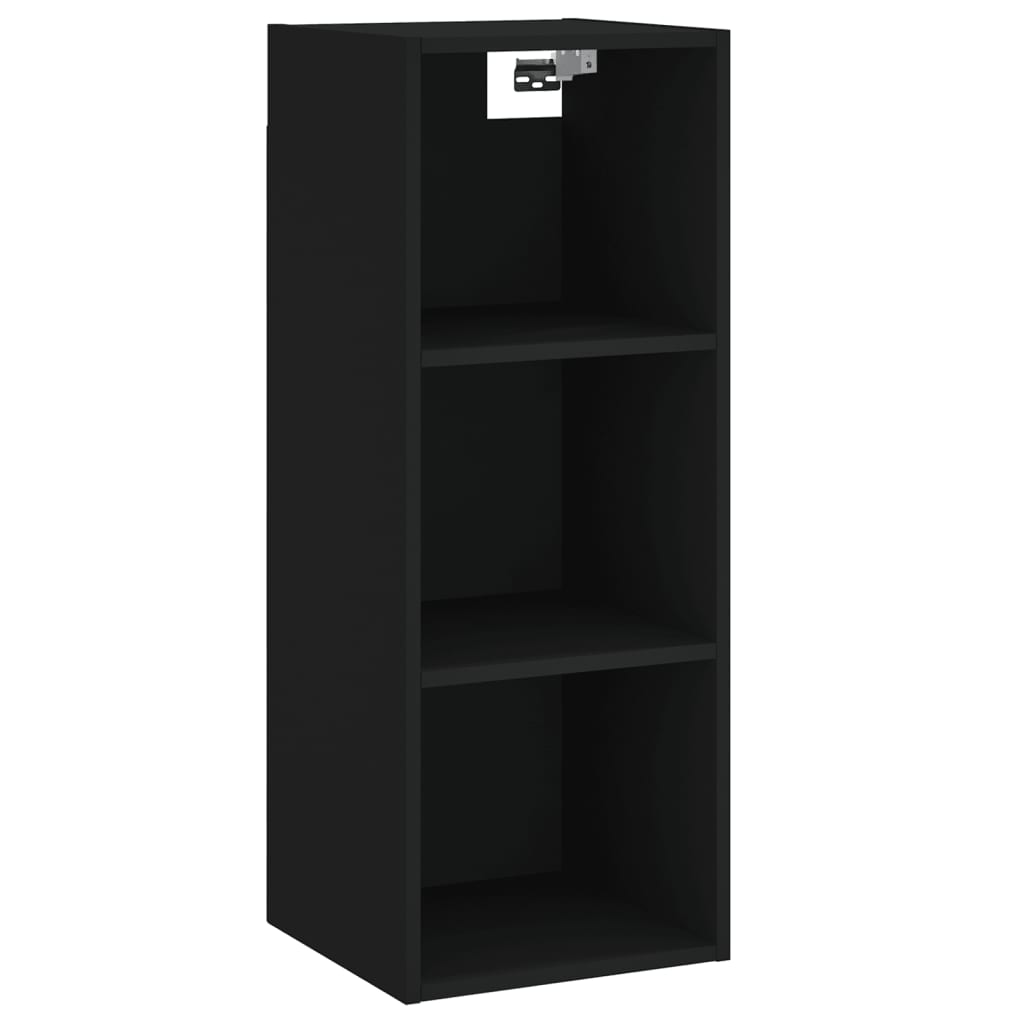 vidaXL Hoge kast 34,5x34x180 cm bewerkt hout zwart - Aashly