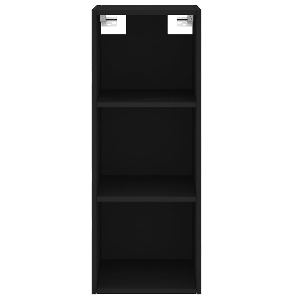 vidaXL Hoge kast 34,5x34x180 cm bewerkt hout zwart - Aashly