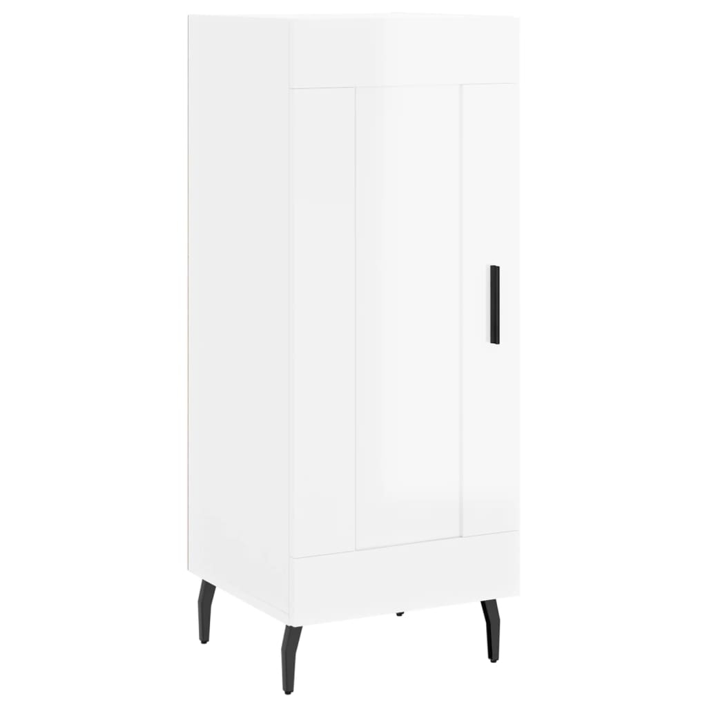 vidaXL Hoge kast 34,5x34x180 cm bewerkt hout hoogglans wit