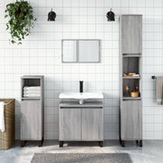 vidaXL 3-delige badkamermeubelset zwart eiken gefabriceerd hout