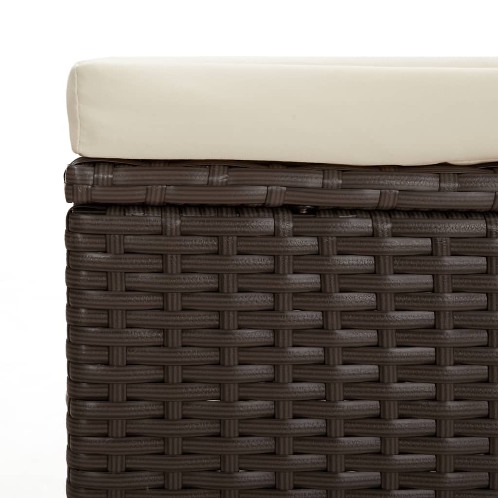 vidaXL Hocker met kussen 110x30x40 cm poly rattan bruin - Aashly