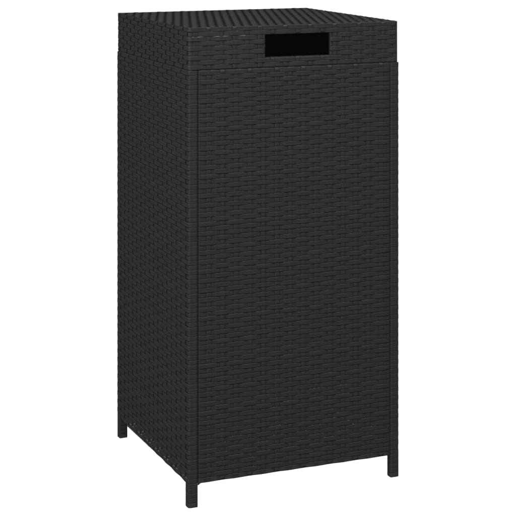 vidaXL Afvalbak 40x40x80 cm poly rattan zwart