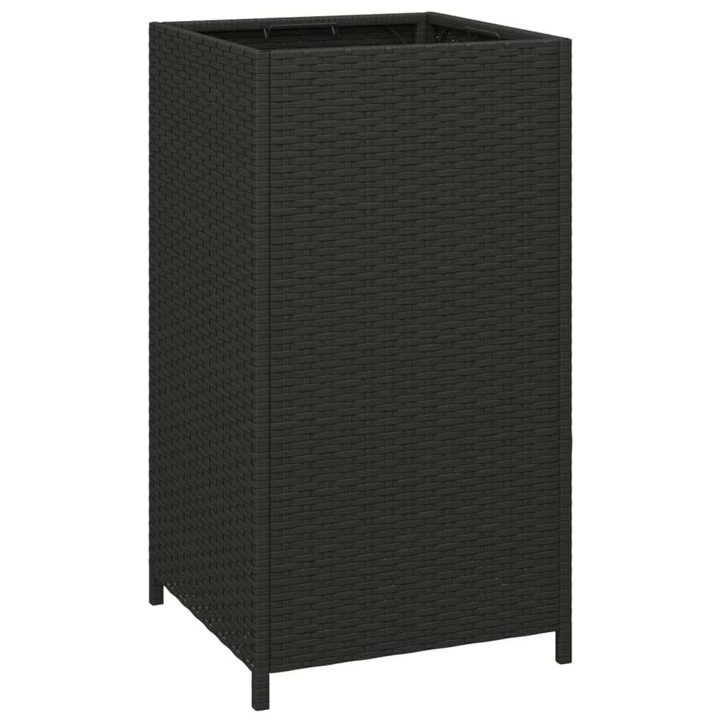 vidaXL Afvalbak 40x40x80 cm poly rattan zwart