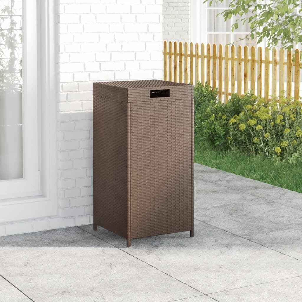 vidaXL Afvalbak 40x40x80 cm poly rattan zwart