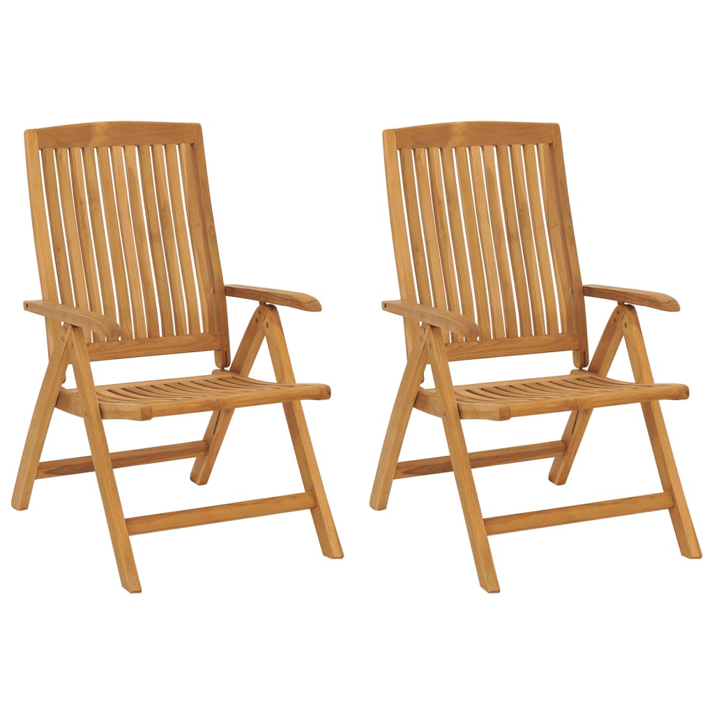 vidaXL Tuinstoelen 4 st verstelbaar met kussens massief teakhout